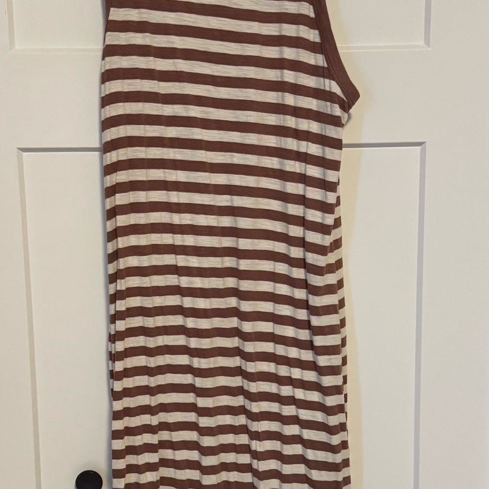 Sanctuary Brown and White Striped Maxi Dress